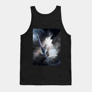 Spitfire Aircraft surrounded by dark clouds Tank Top